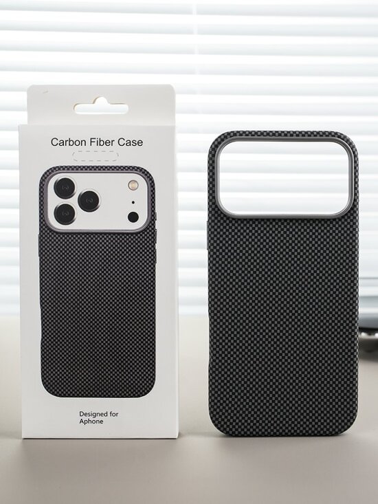 Joyporoda Other - Luxury Carbon Fiber Magnetic Phone Case for iPhone 17 Pro Max Gray/Black